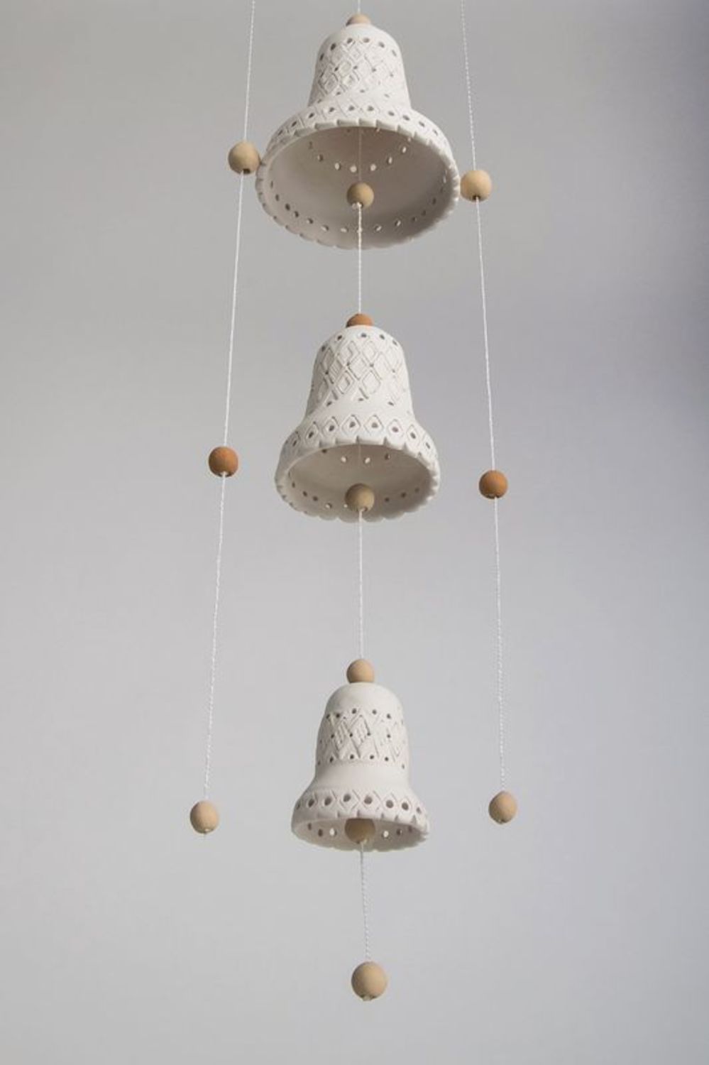Ceramic bells, vertical wind chime photo 5
