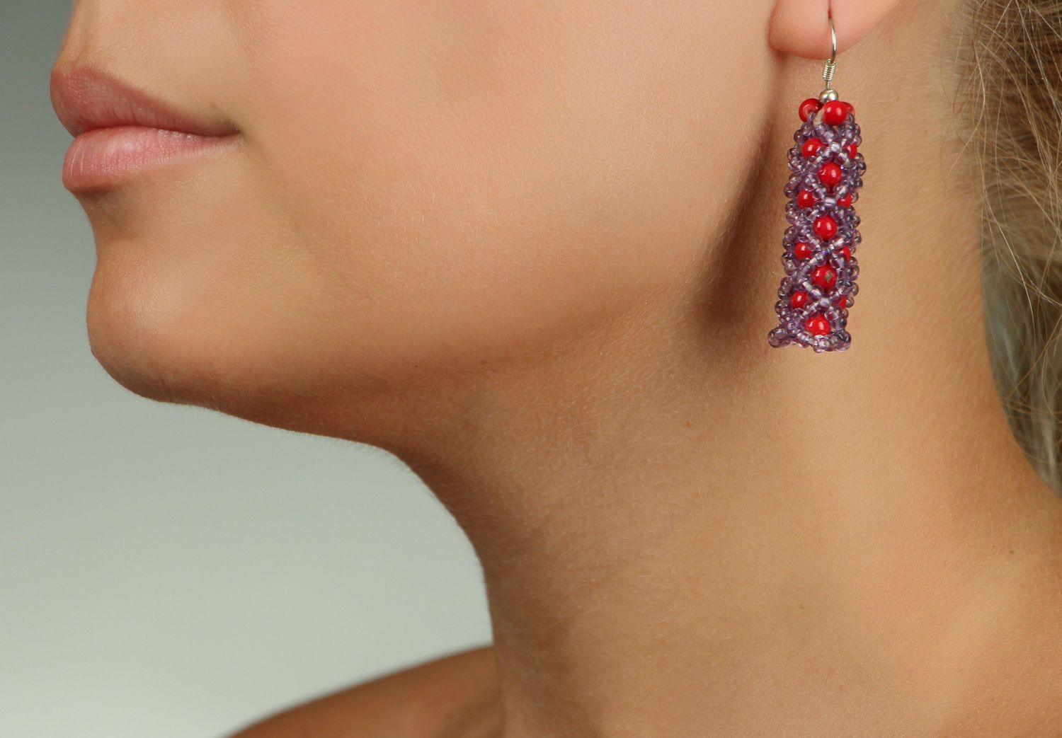 Long earrings with corals photo 4