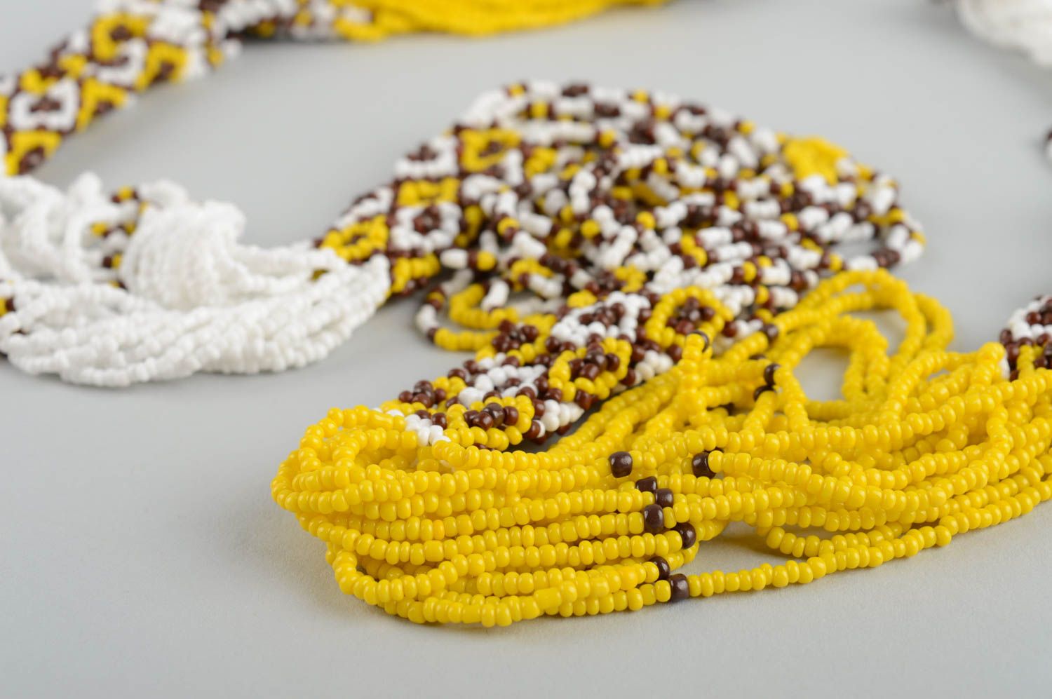 Handmade Rocailles Kette Damen Collier lange Halskette im Ethno Stil foto 3