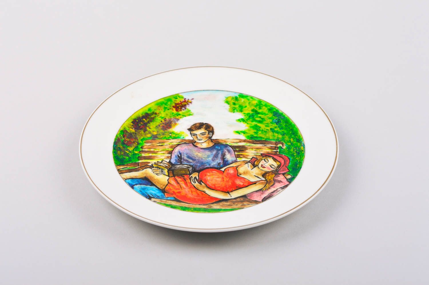 Сувенирная тарелка ручной работы декор на стену круглая декоративная тарелка фото 3