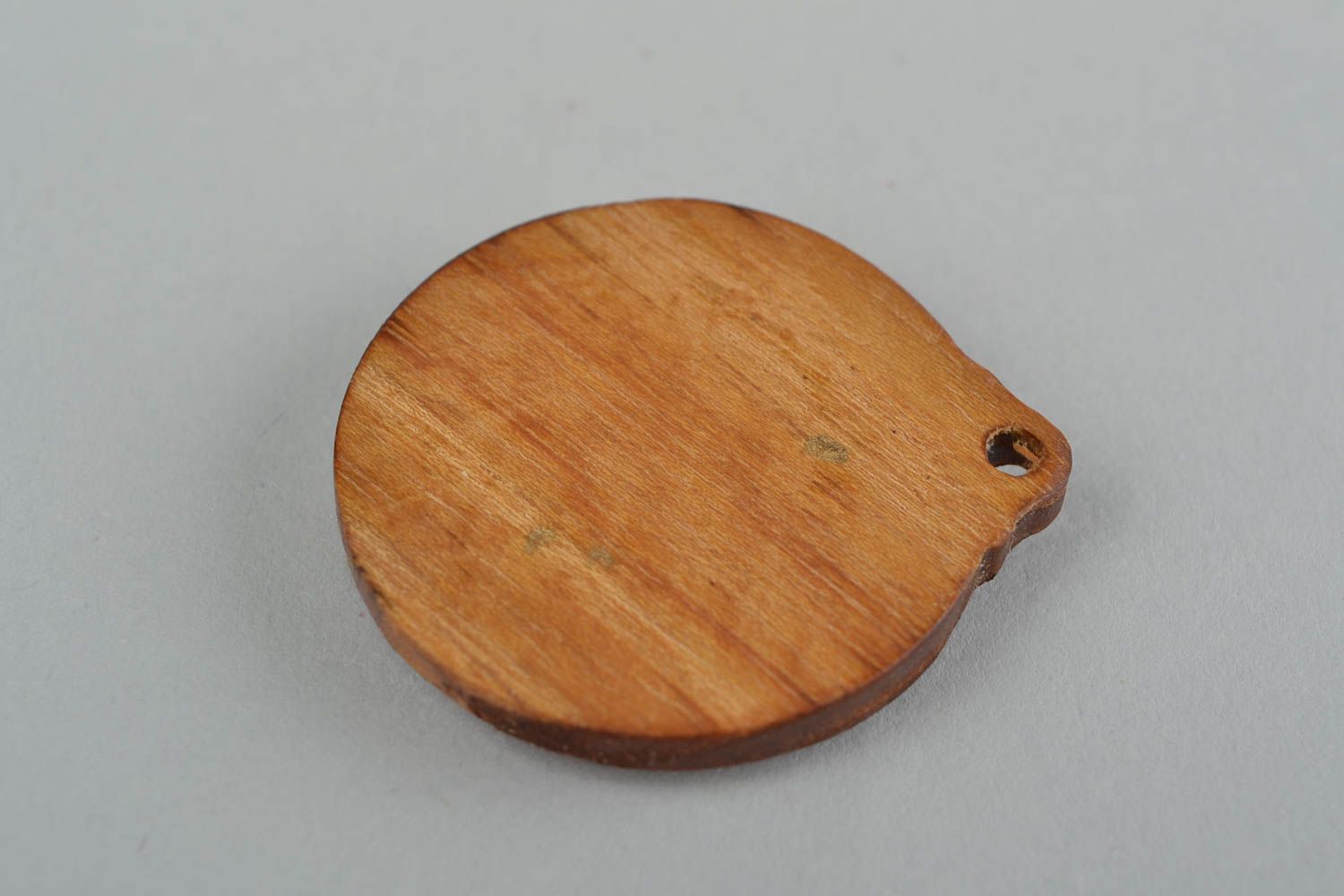 Slavonic handmade designer lacquered amulet pendant made of wood Rod photo 5