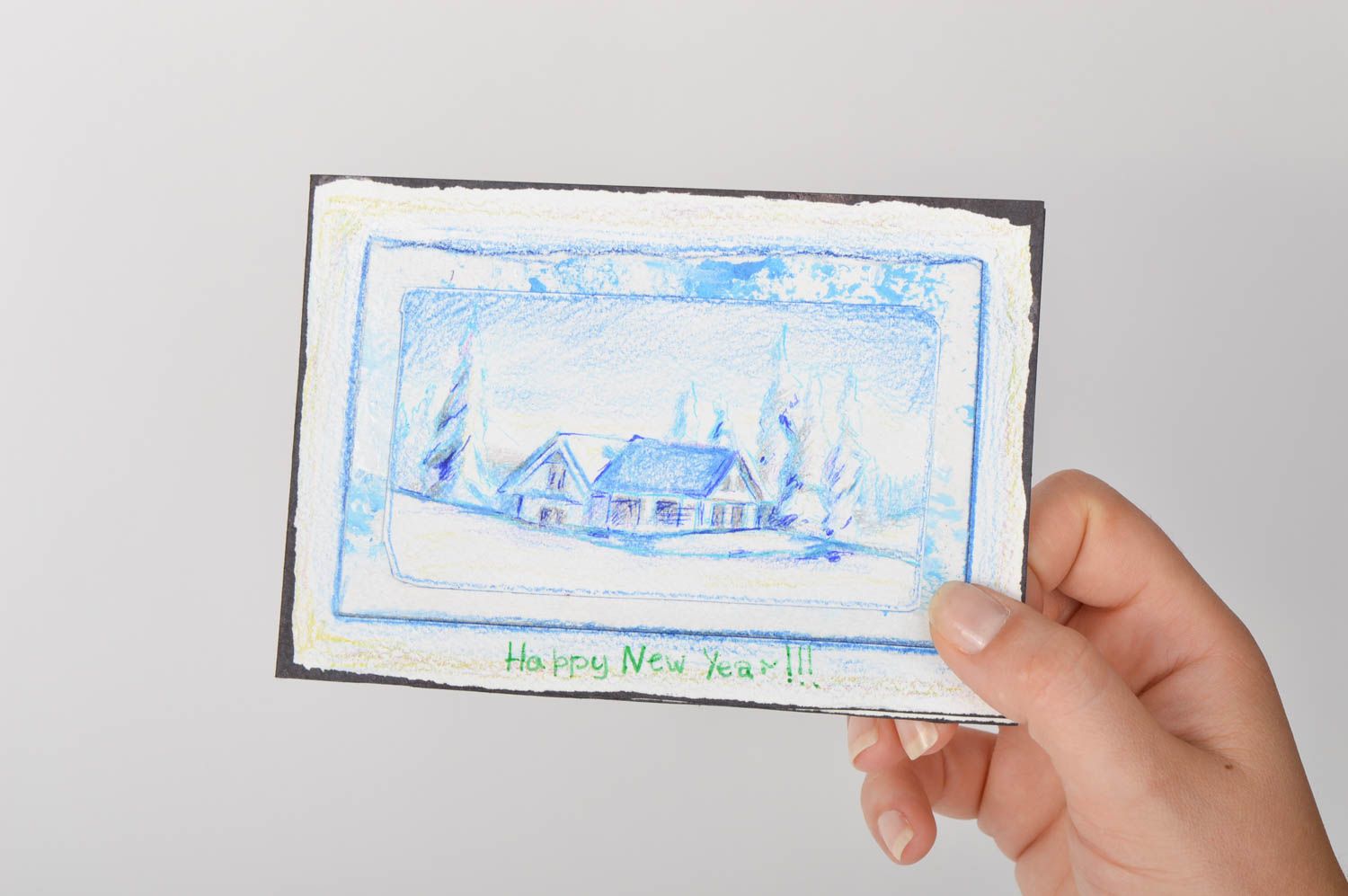 Открытка ручной работы красивая открытка на Новый год поздравительная открытка фото 5