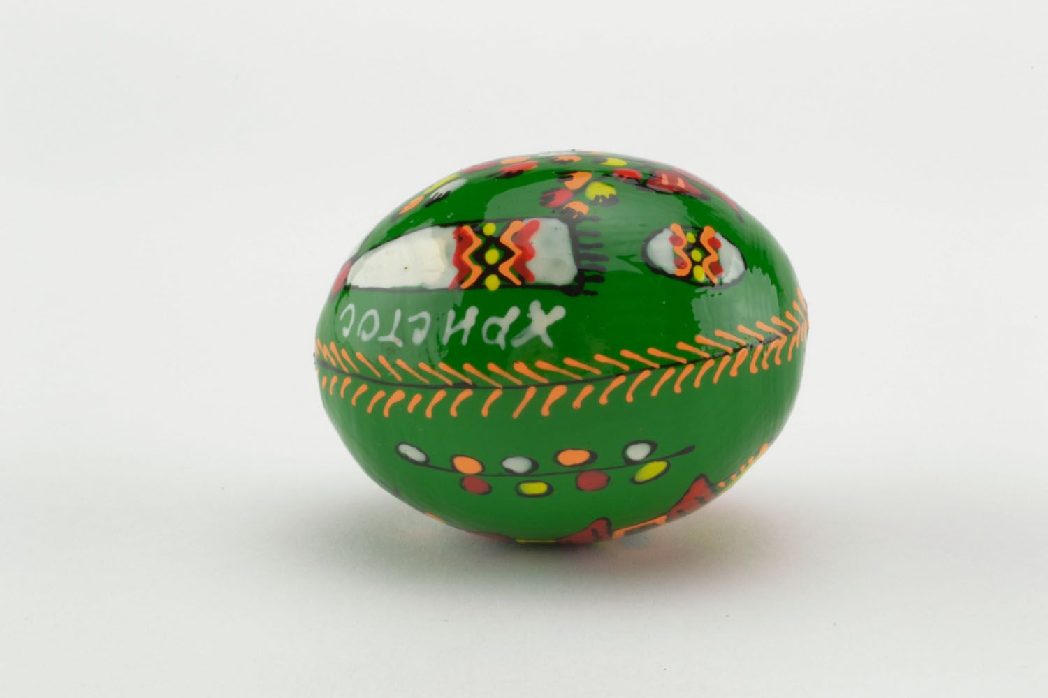 Painted wooden egg photo 2