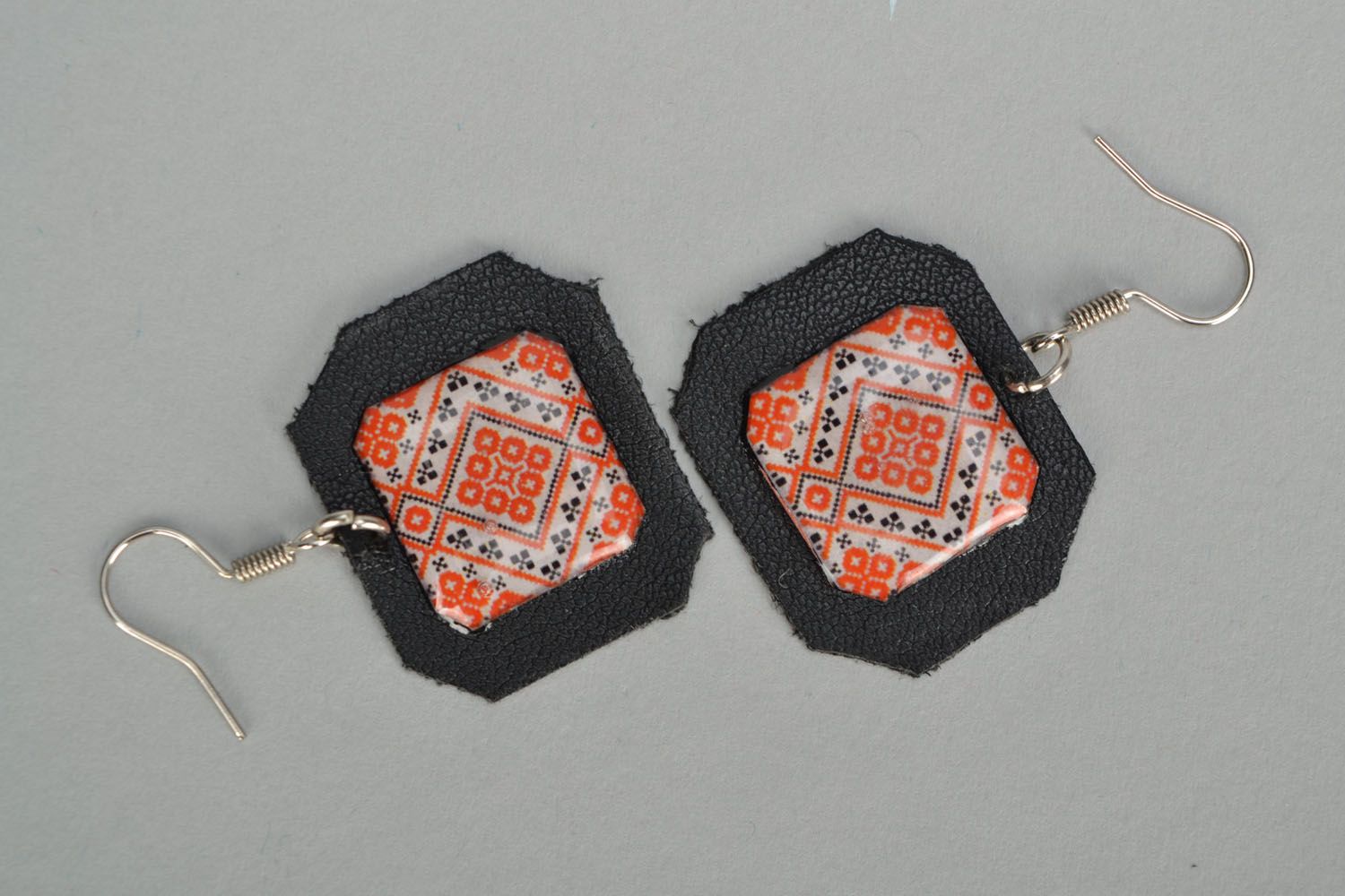Unusual earrings Embroidery photo 2