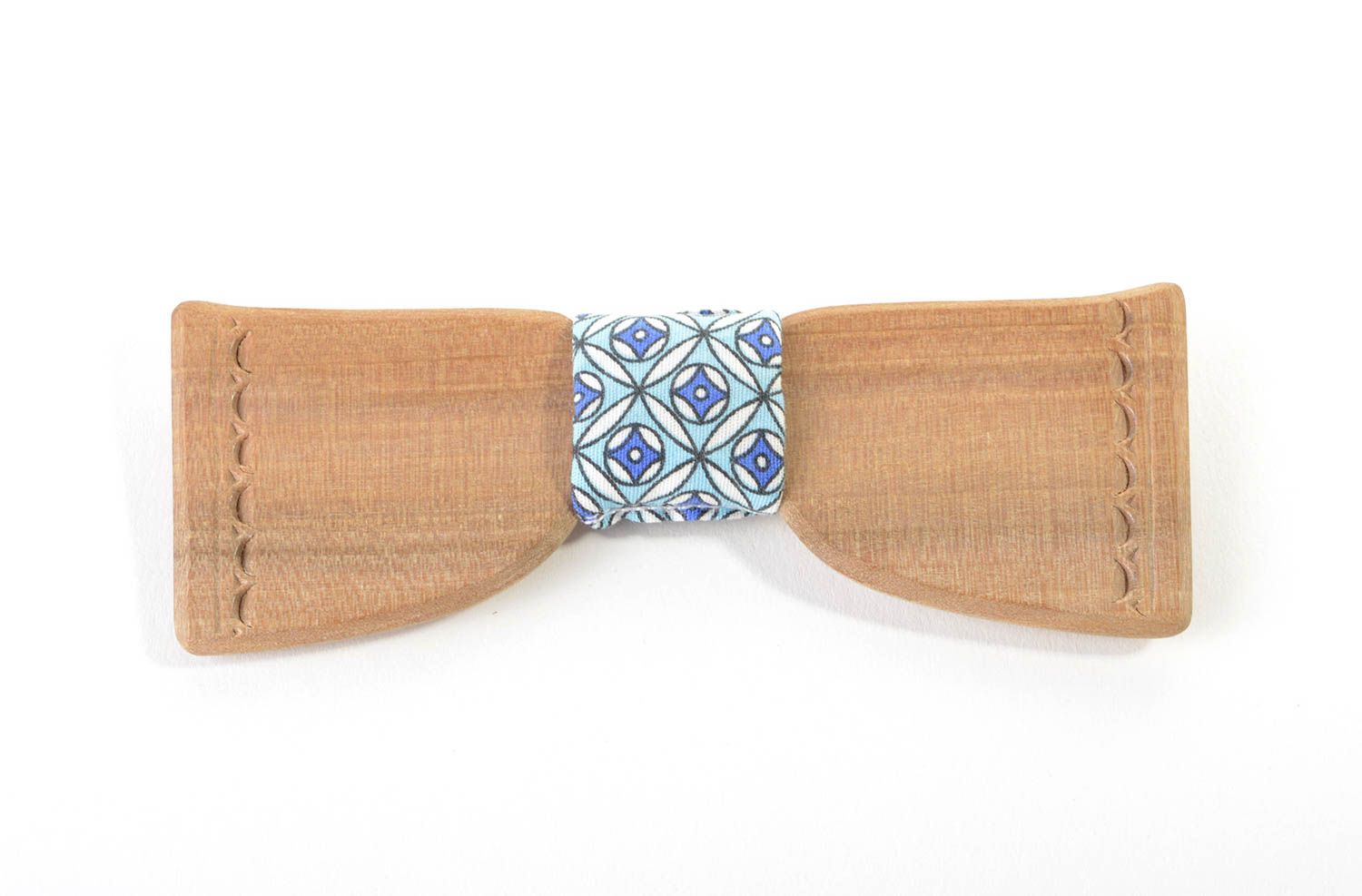 Gemusterte Fliege aus Holz handmade Accessoire für Männer Krawatte Fliege foto 4