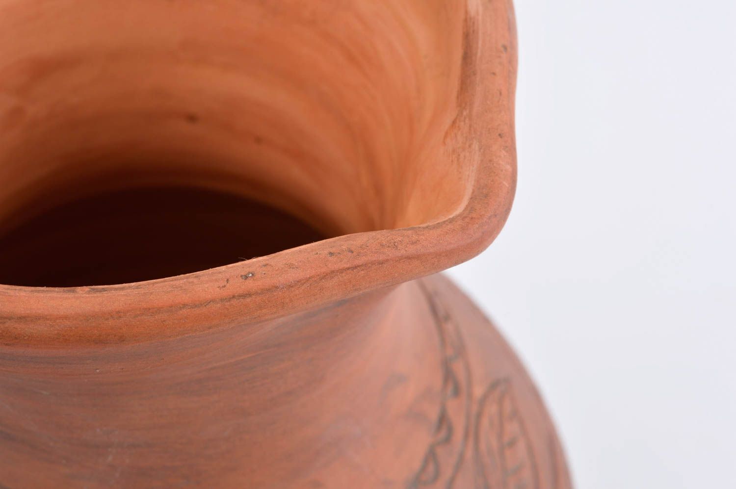 Italian style clay glazed milk 55 oz pitcher water jug for kitchen décor 9, 2,36 lb photo 4