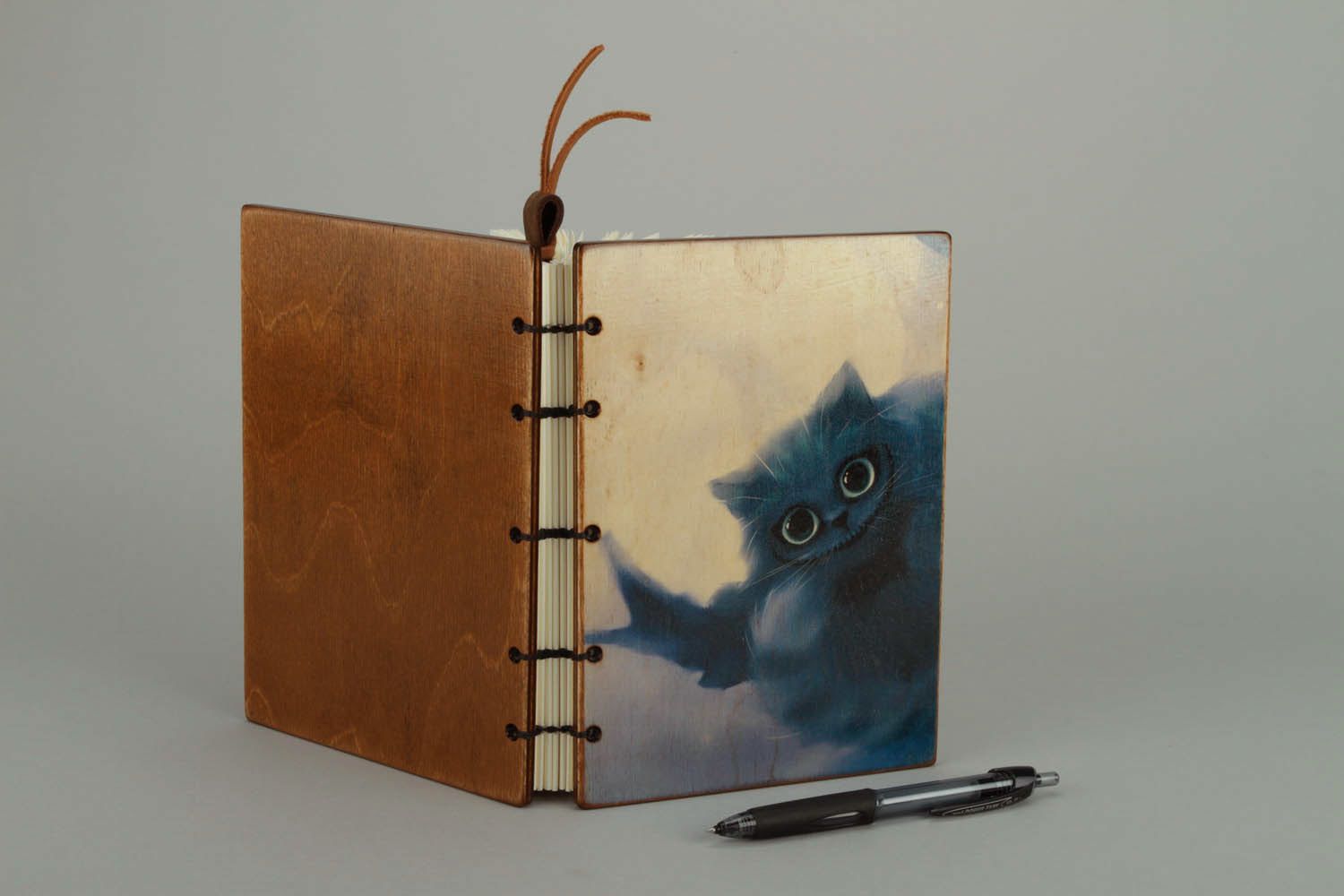 Кожаный блокнот Чеширский кот фото 2