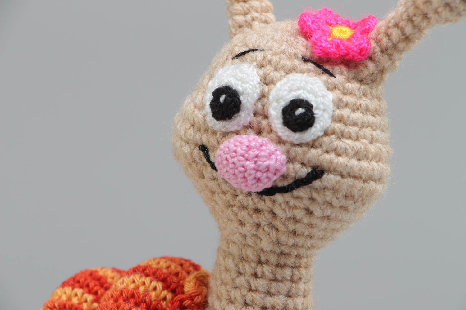 Giocattolo a maglia fatto a mano pupazzo morbido da bambini a uncinetto lumaca
 foto 3