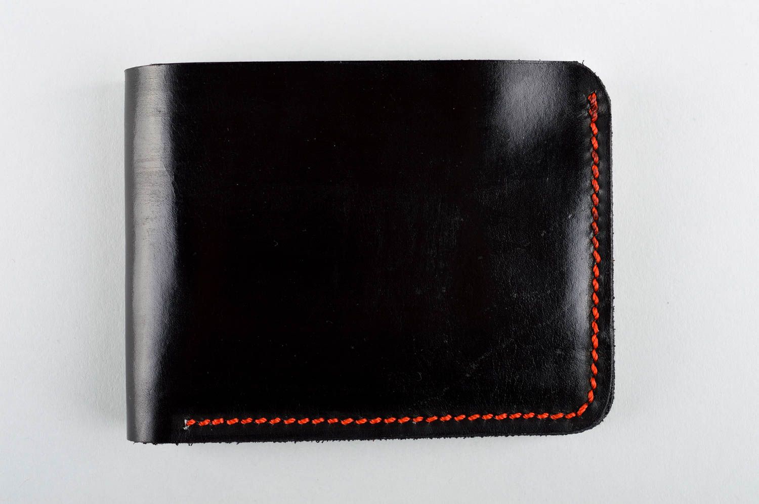 Billetera de cuero negra hecha a mano accesorio para hombre regalo original foto 2