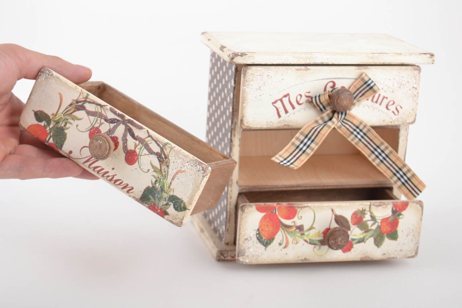 Handmade wooden jewelry box vintage box decoupage ideas home decoration photo 5