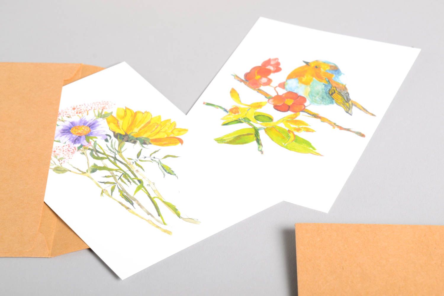 Открытки ручной работы красивые открытки две поздравительные открытки Природа фото 4