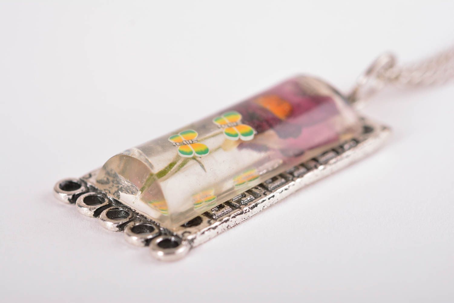 Halsketten Anhänger handmade Geschenk für Mädchen Epoxidharz Schmuck stilvoll foto 4