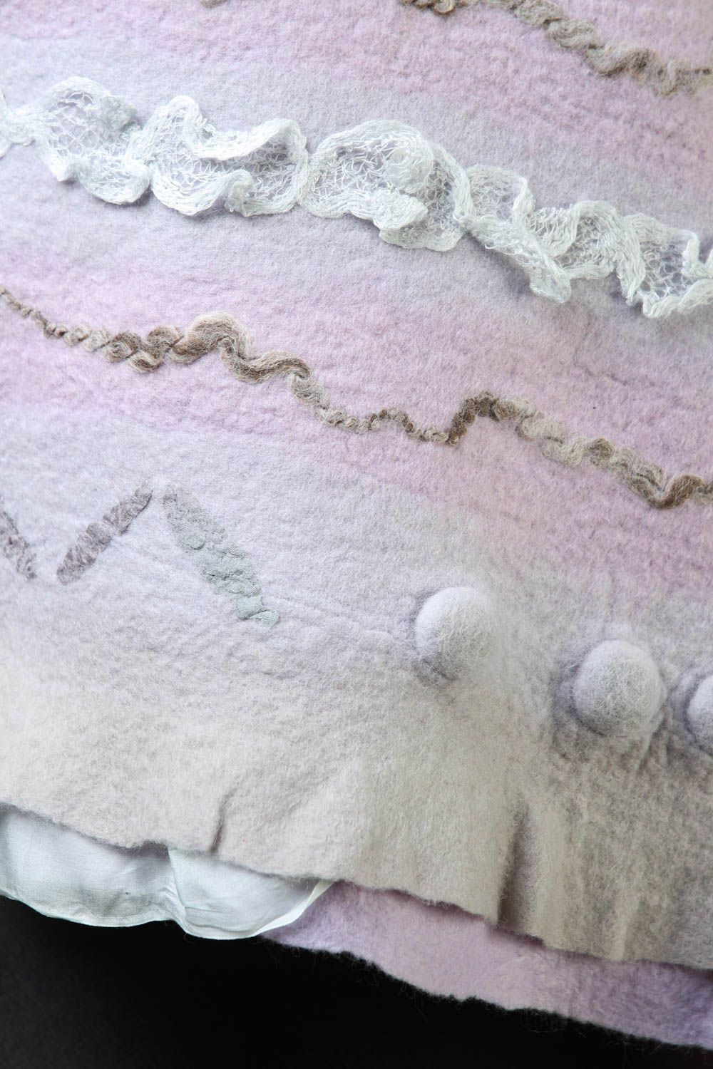 Grande écharpe Châle fait main en laine feutrée et soie Vêtements pour femme photo 4