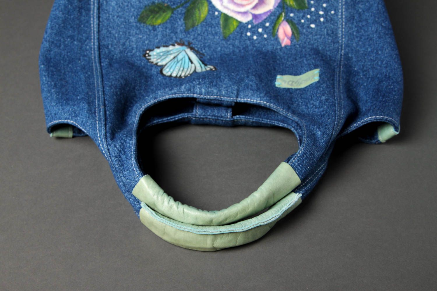 Bolso artesanal pintado accesorio para mujer de moda bolso de tela de mezclilla  foto 4