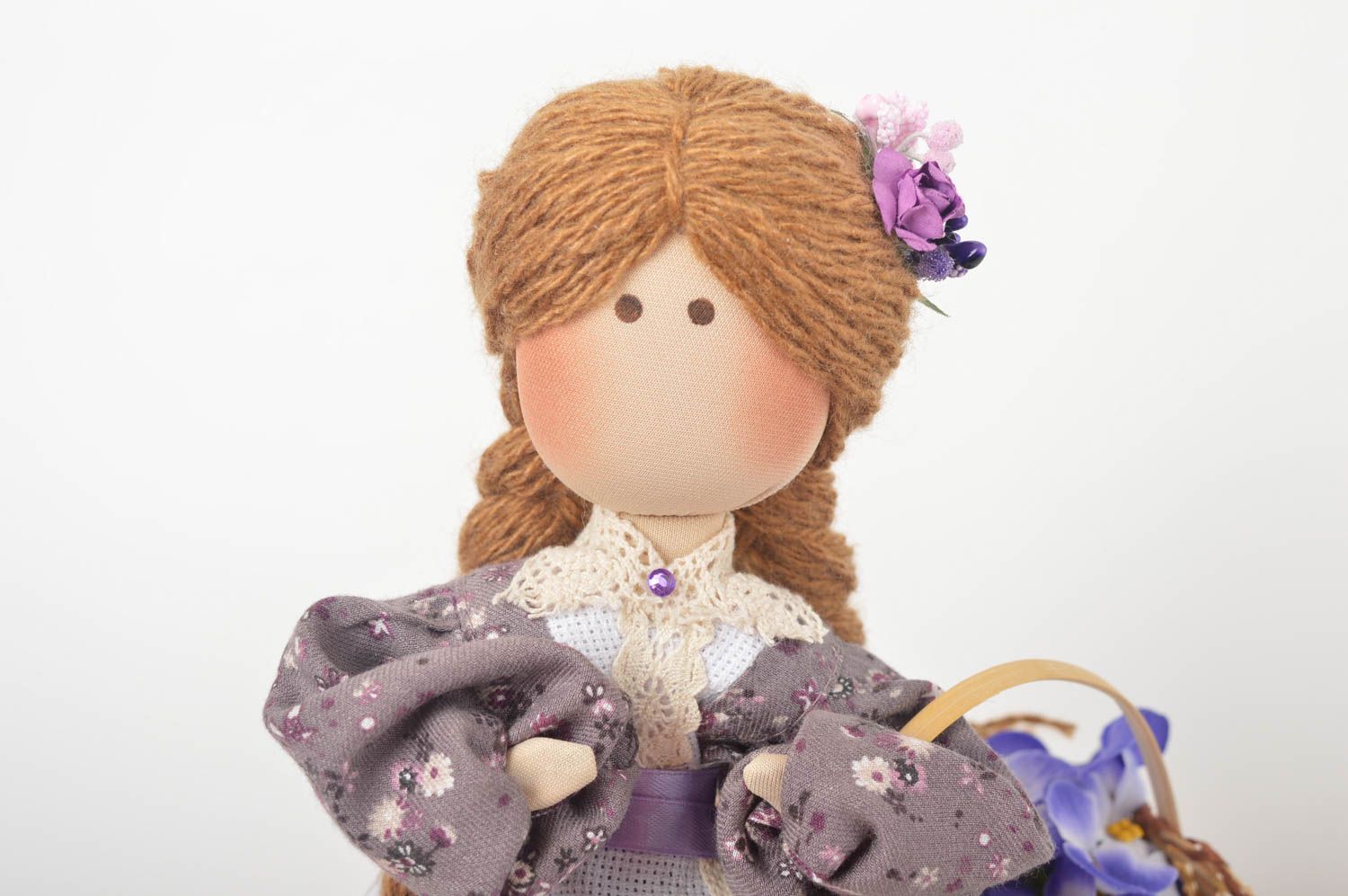 Авторская кукла игрушка ручной работы дизайнерская кукла с винтажным платьем фото 3