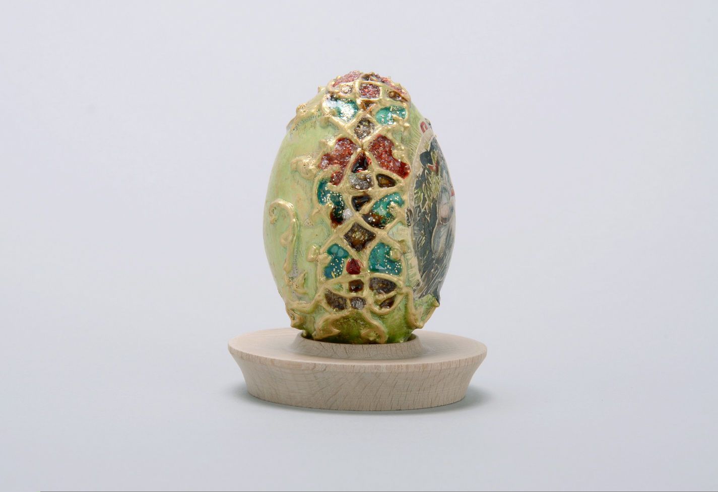 Uovo decorato fatto a mano decorazione pasquale originale uovo decorativo foto 4