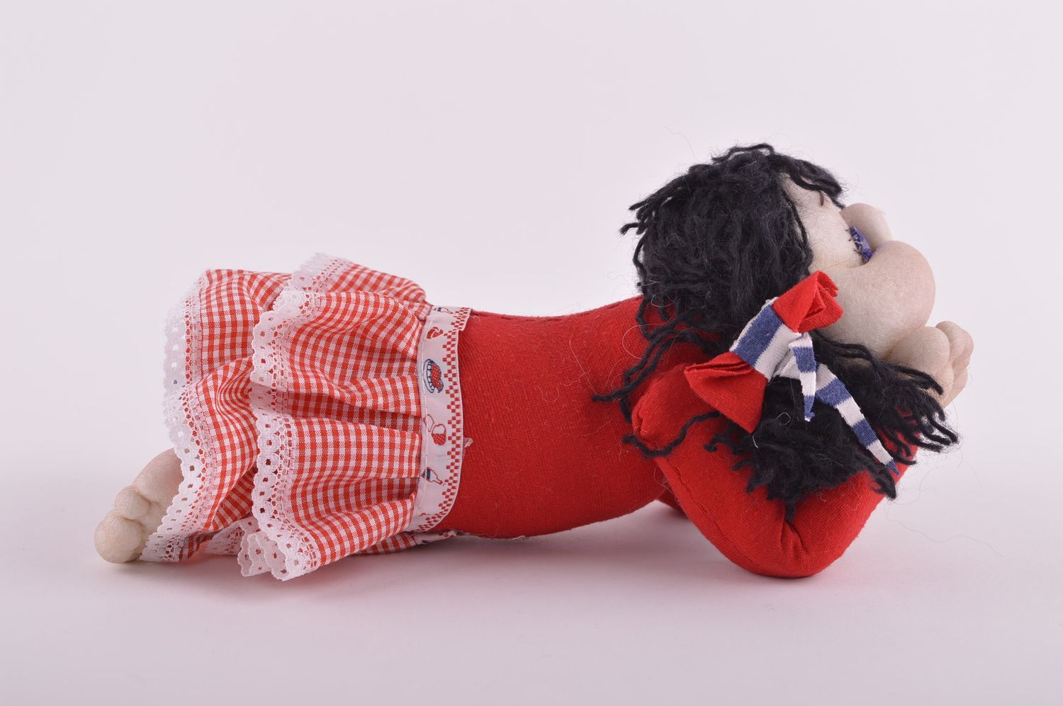 Handmade soft toy rag doll soft toy cute toy for kids beautiful interesting gift  photo 4