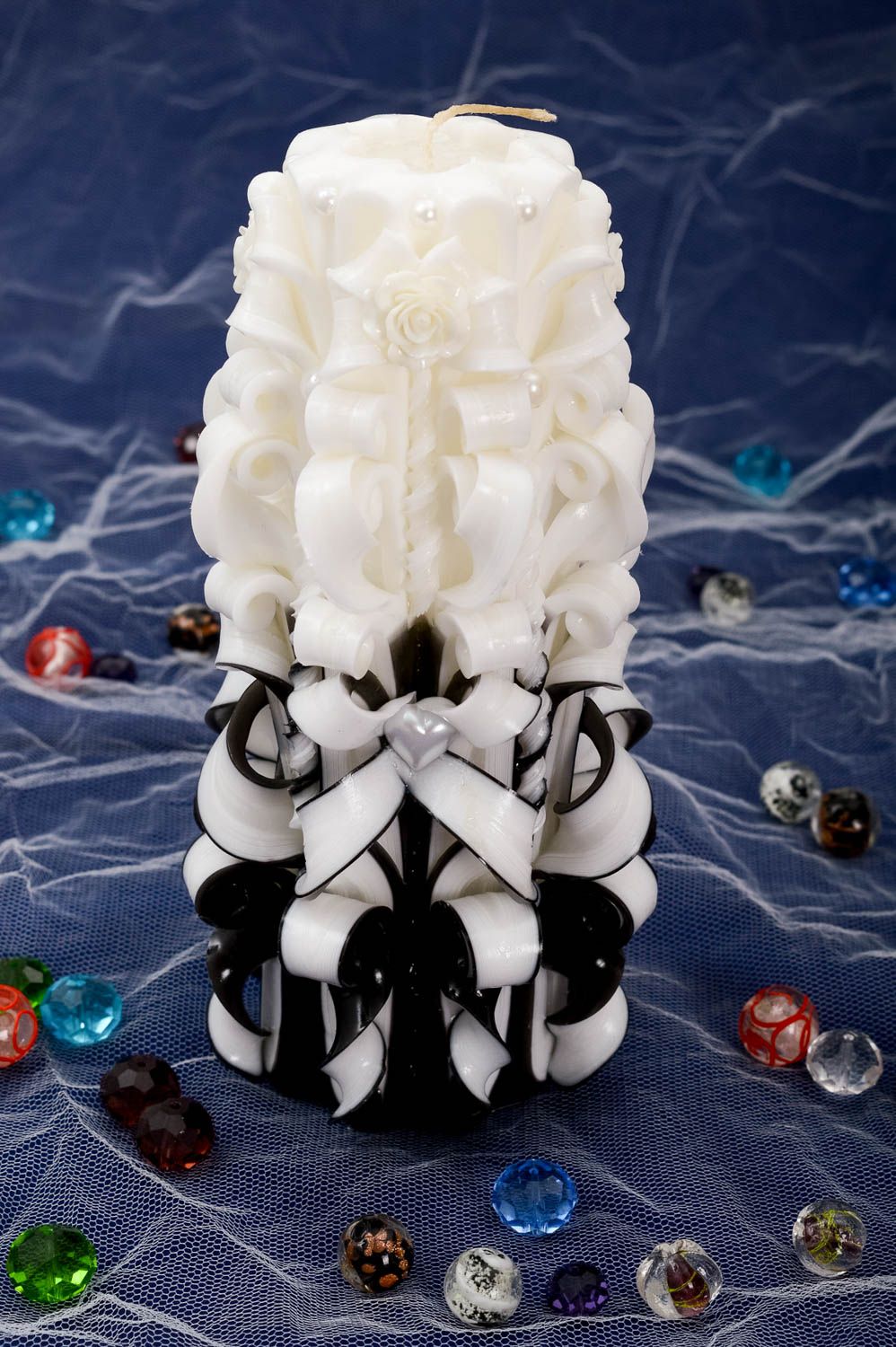 Handmade carved candle unusual wedding candle stylish decoration for wedding photo 1