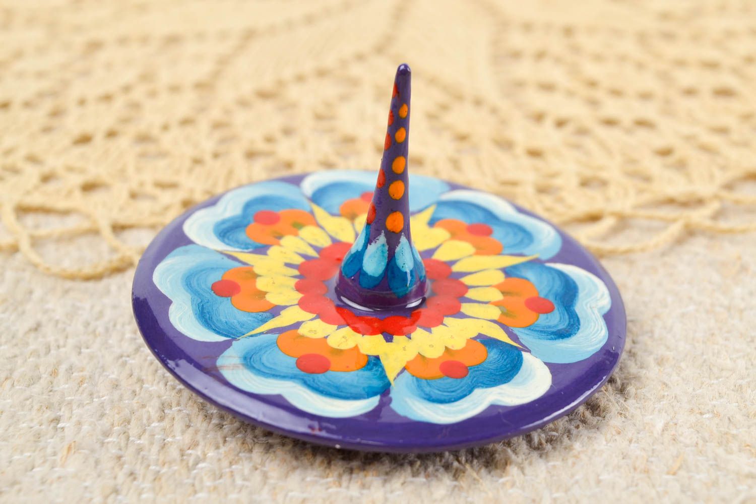 Beautiful handmade wooden tops spinning top handmade wooden toys for kids photo 1