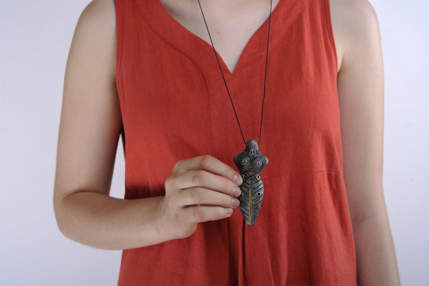 Whistle Amulet made of clay with protective properties photo 3