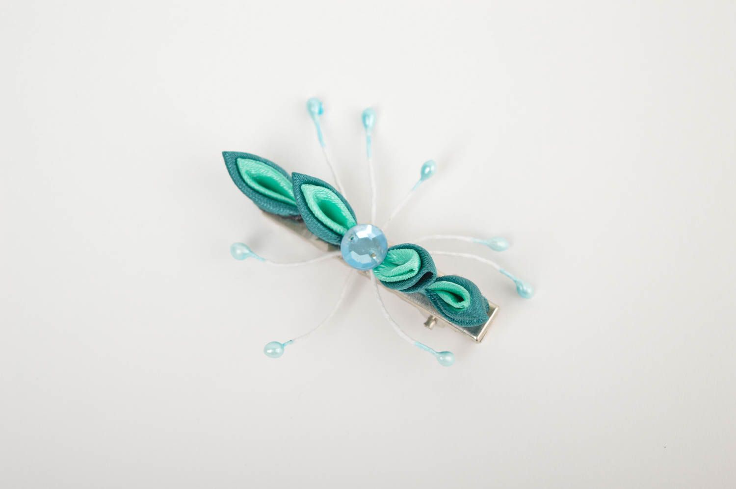 Handmade hair accessories cute hair clip with flower fabric hairpin women gifts photo 5