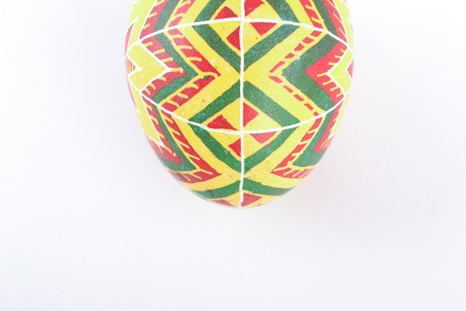 Beautiful multi-colored bright handmade painted chicken Easter egg photo 4