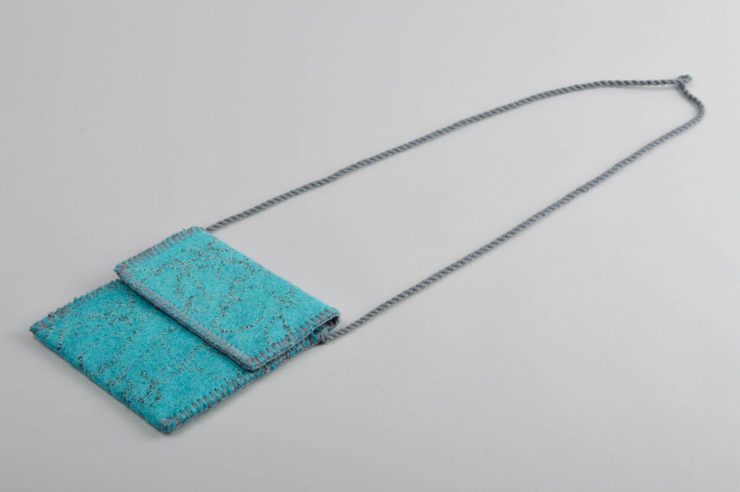 Handmade Handtasche Filz Accessoire für Frauen Geschenk für Frauen gefilzt blau foto 4
