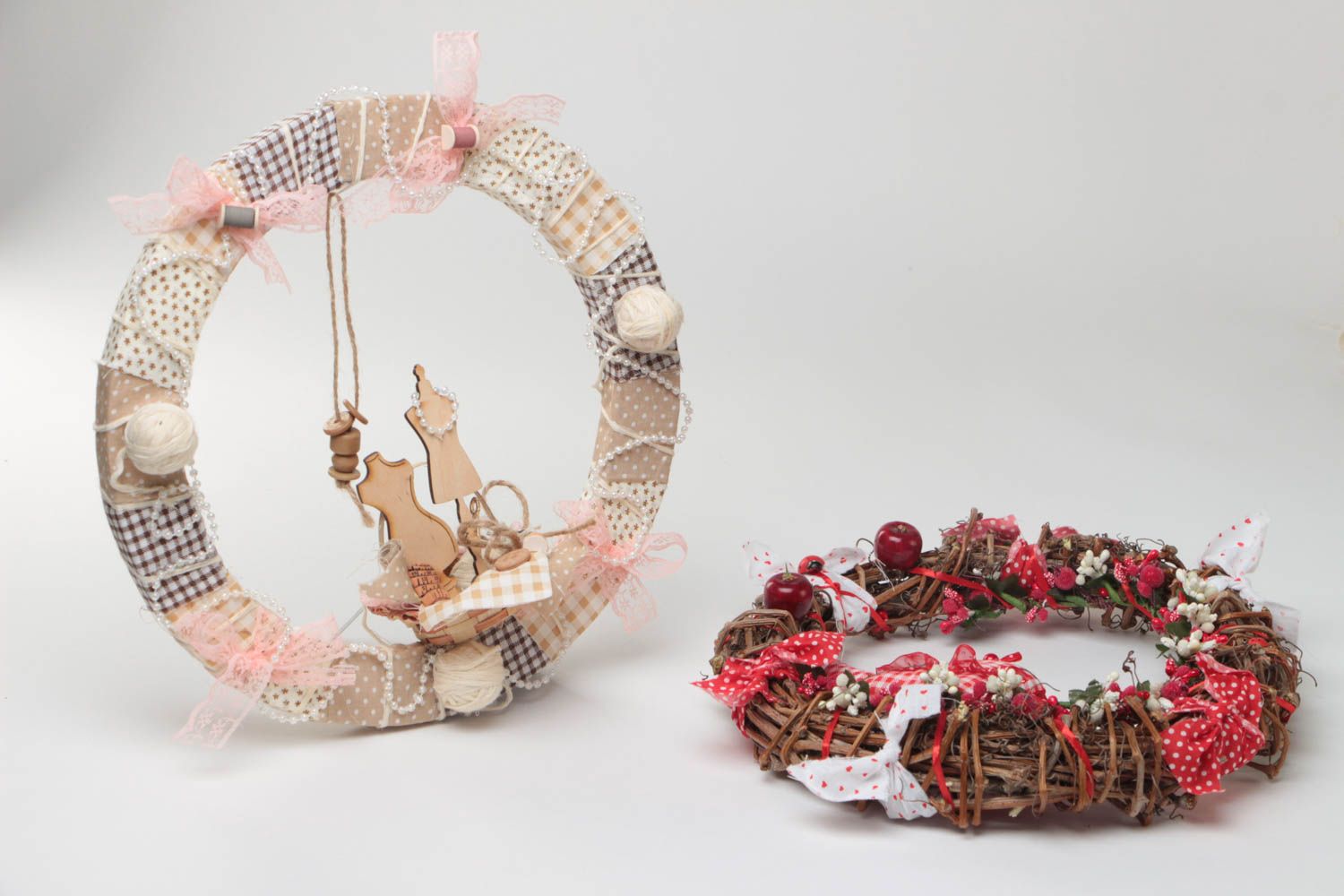 Beautiful small handmade designer door wreaths set 2 pieces home decor photo 2