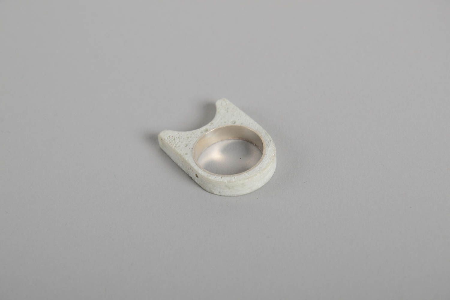 Кольцо ручной работы из бетона эксклюзивное кольцо необычное женское кольцо фото 5