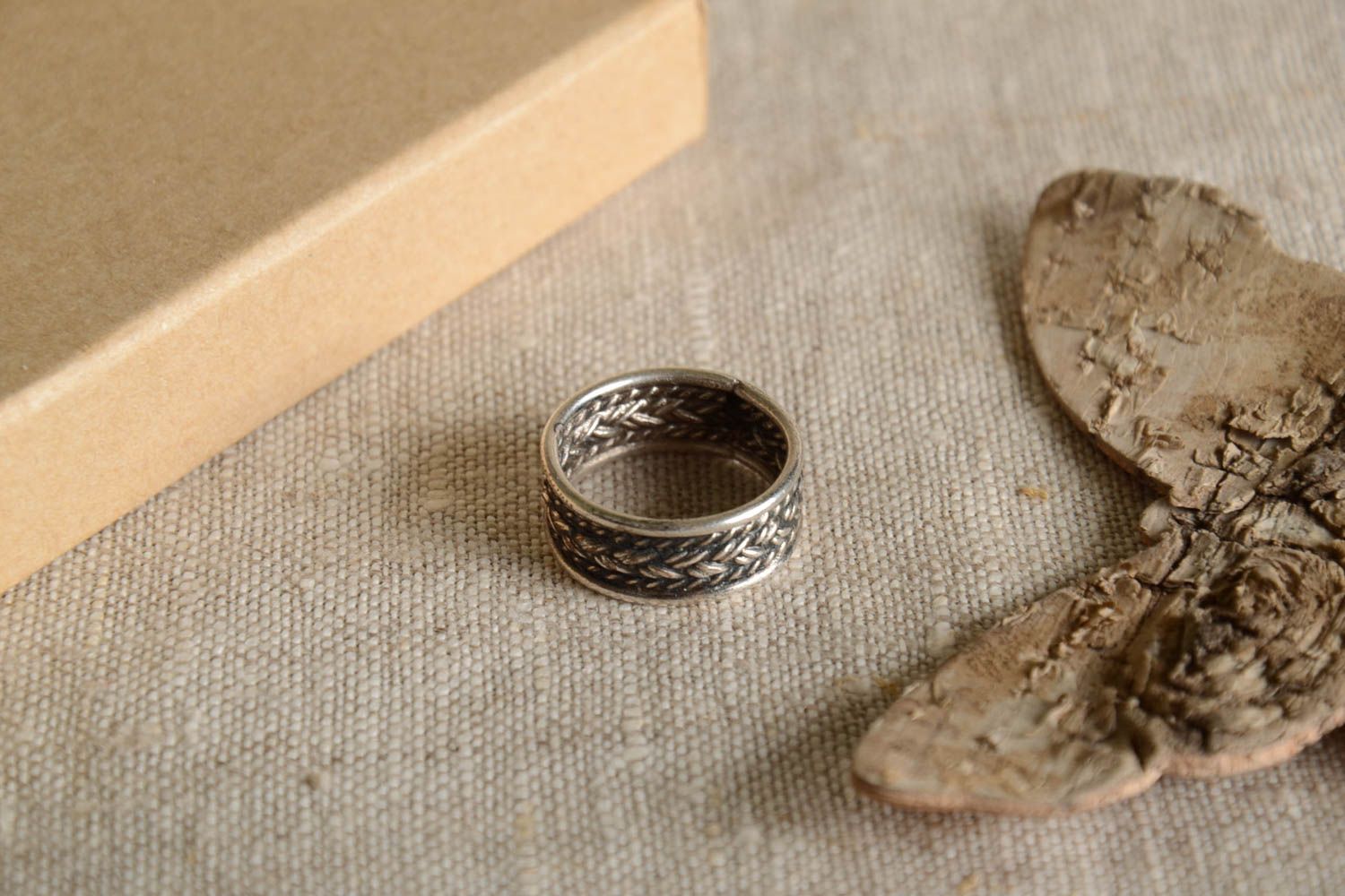 Beautiful handmade silver ring metal ring unisex ring designer accessories photo 1