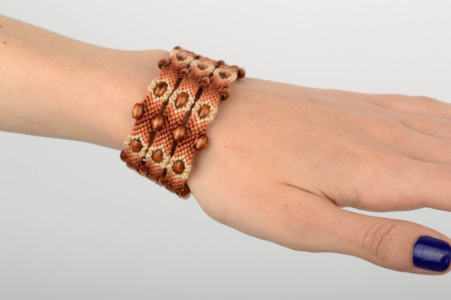 Hand-woven bracelet macrame bracelet handmade woven jewelry stylish bracelet photo 5