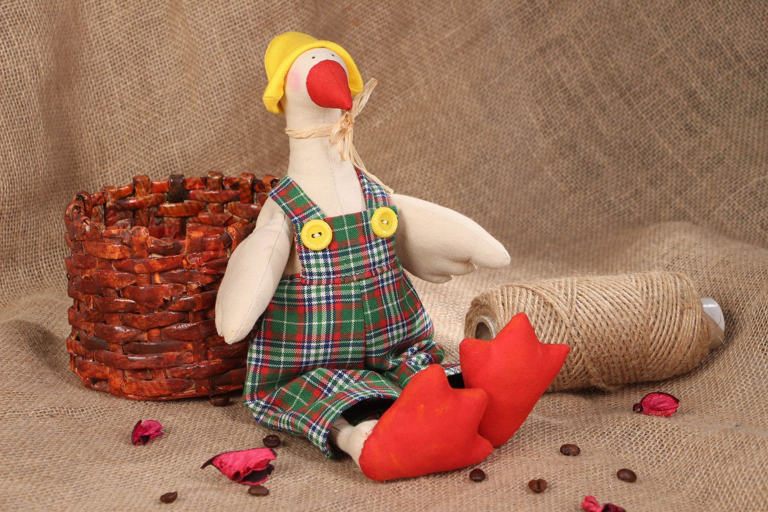 Handmade soft toy goose photo 4