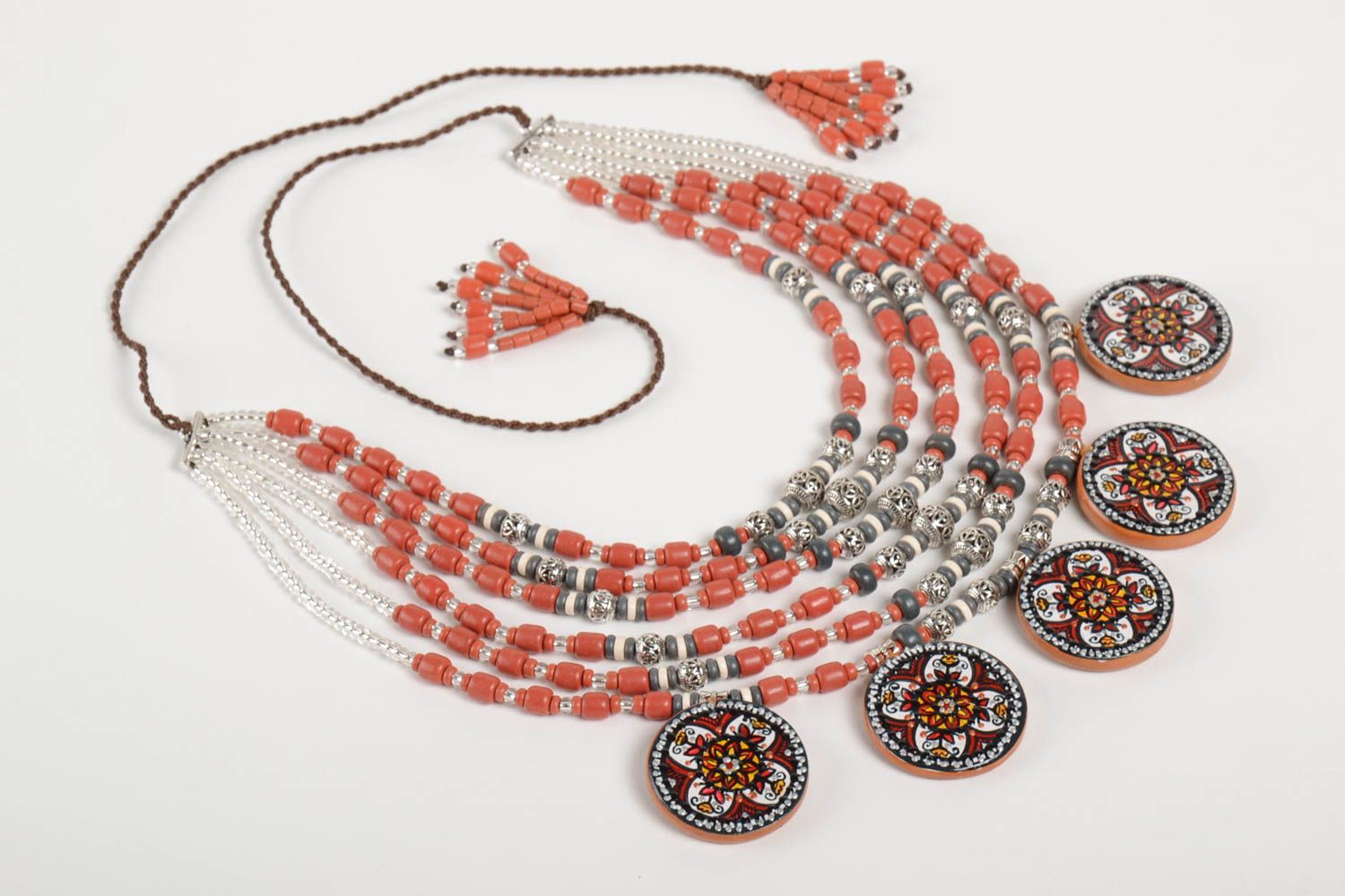 Handmade jewelry bead necklace ethnic jewelry ceramic jewellery fashion necklace photo 2