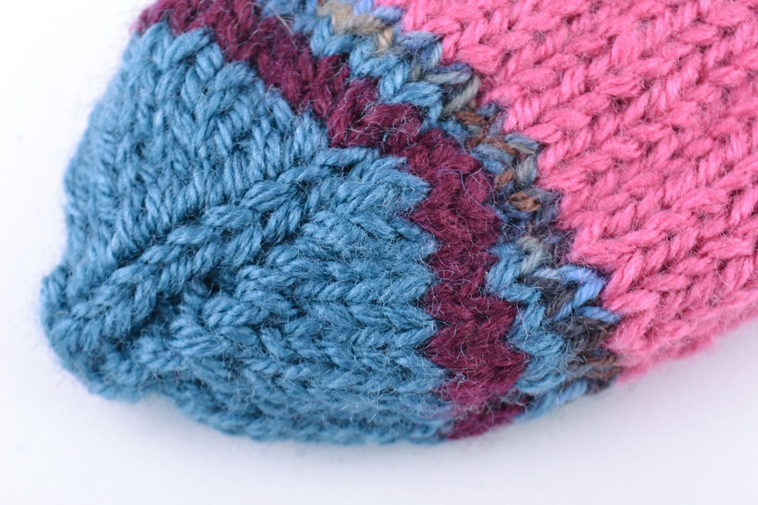 Handgemachte bunte gestreifte warme Socken aus Naturwolle für Frauen und Mädchen  foto 3