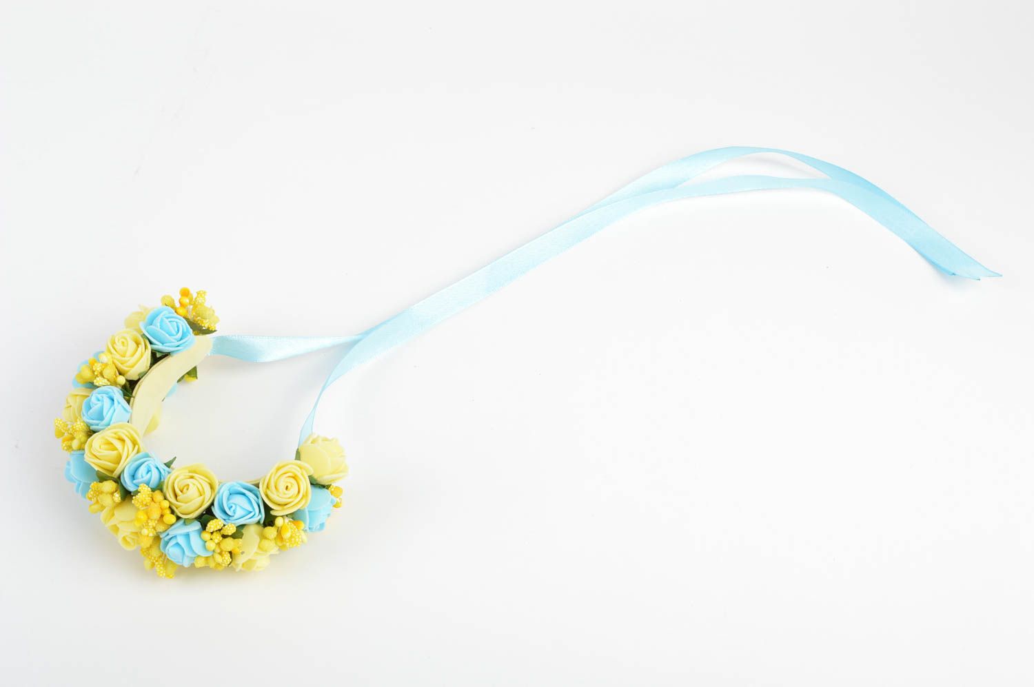 Unique designer hairband handmade hair adornment floral present for woman photo 4
