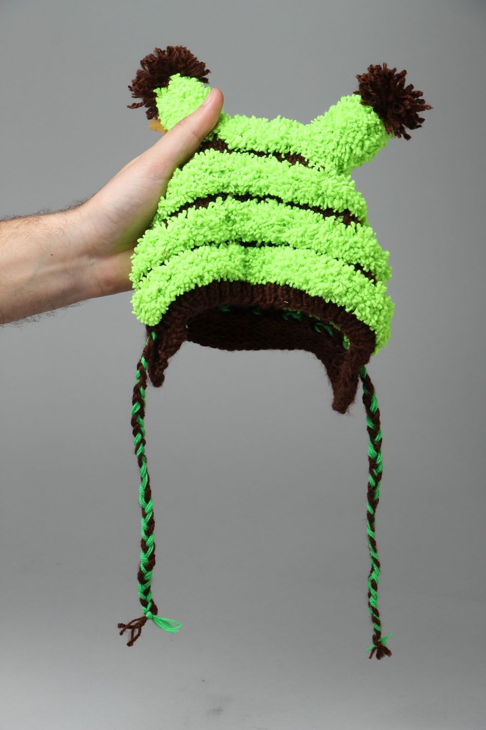 Bonnet tricoté fait main Chenille photo 4