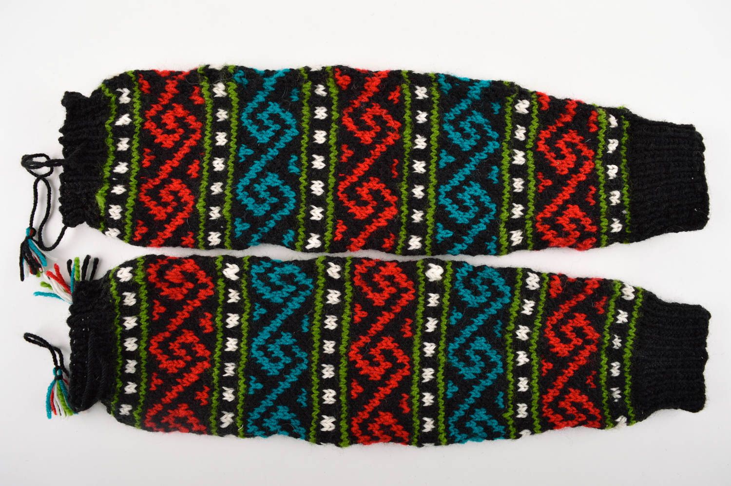 Polainas tejidas a mano con ornamentos ropa para mujer regalo original  foto 5