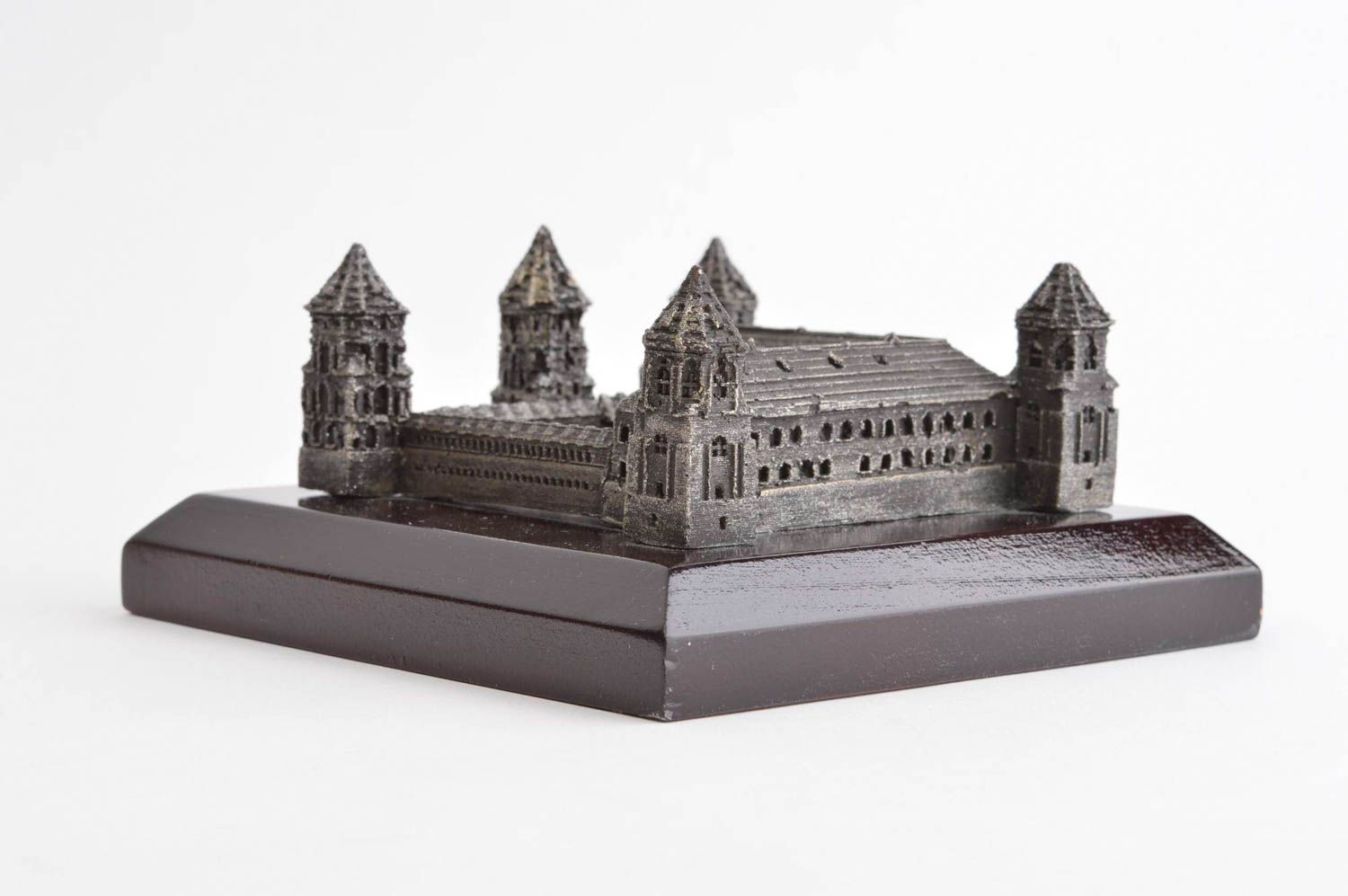 Château miniature fait main Statuette collection Déco intérieur polystone gris photo 3