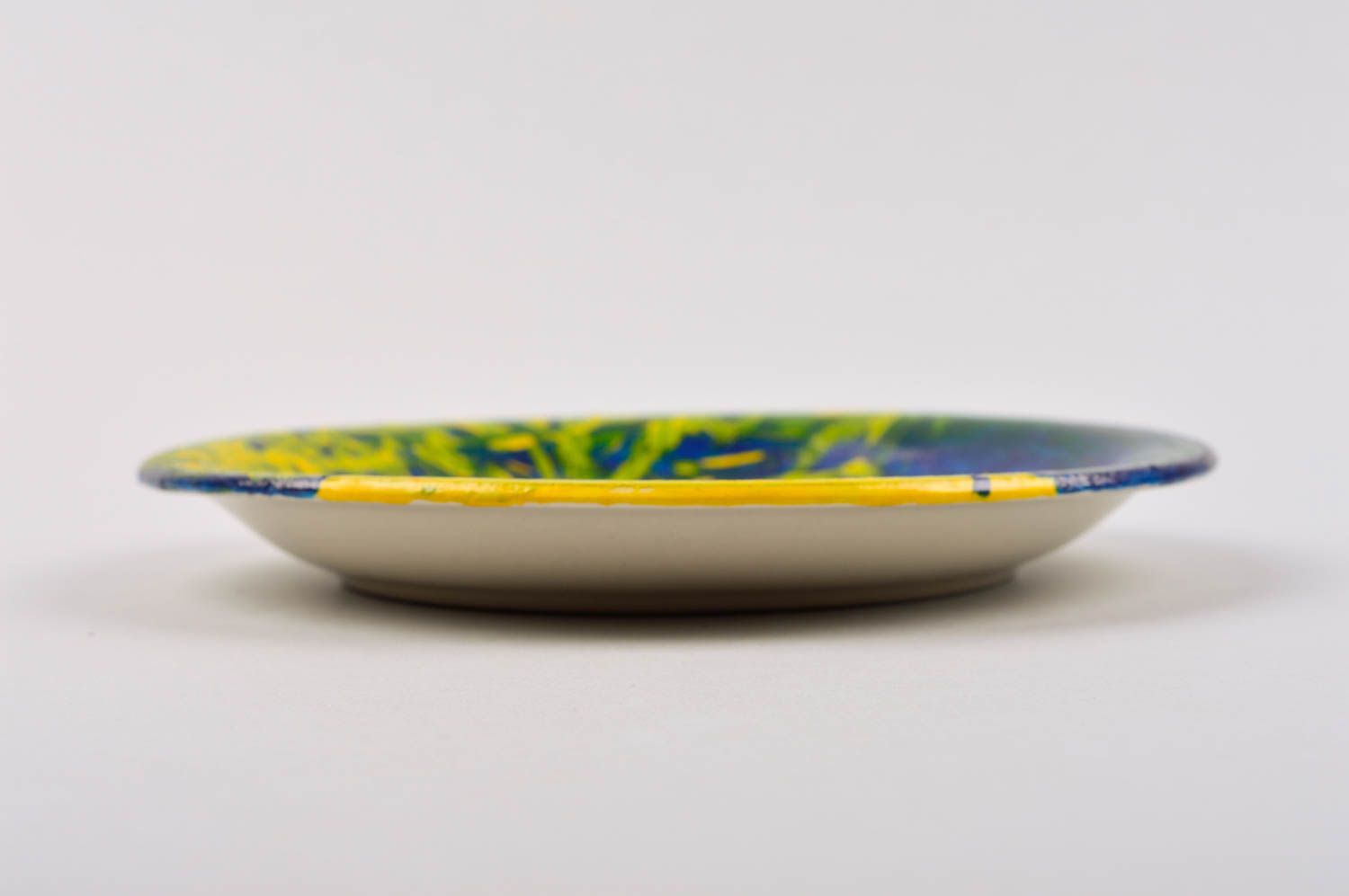 Глиняная посуда ручной работы керамическая тарелка для декора расписная тарелка фото 4