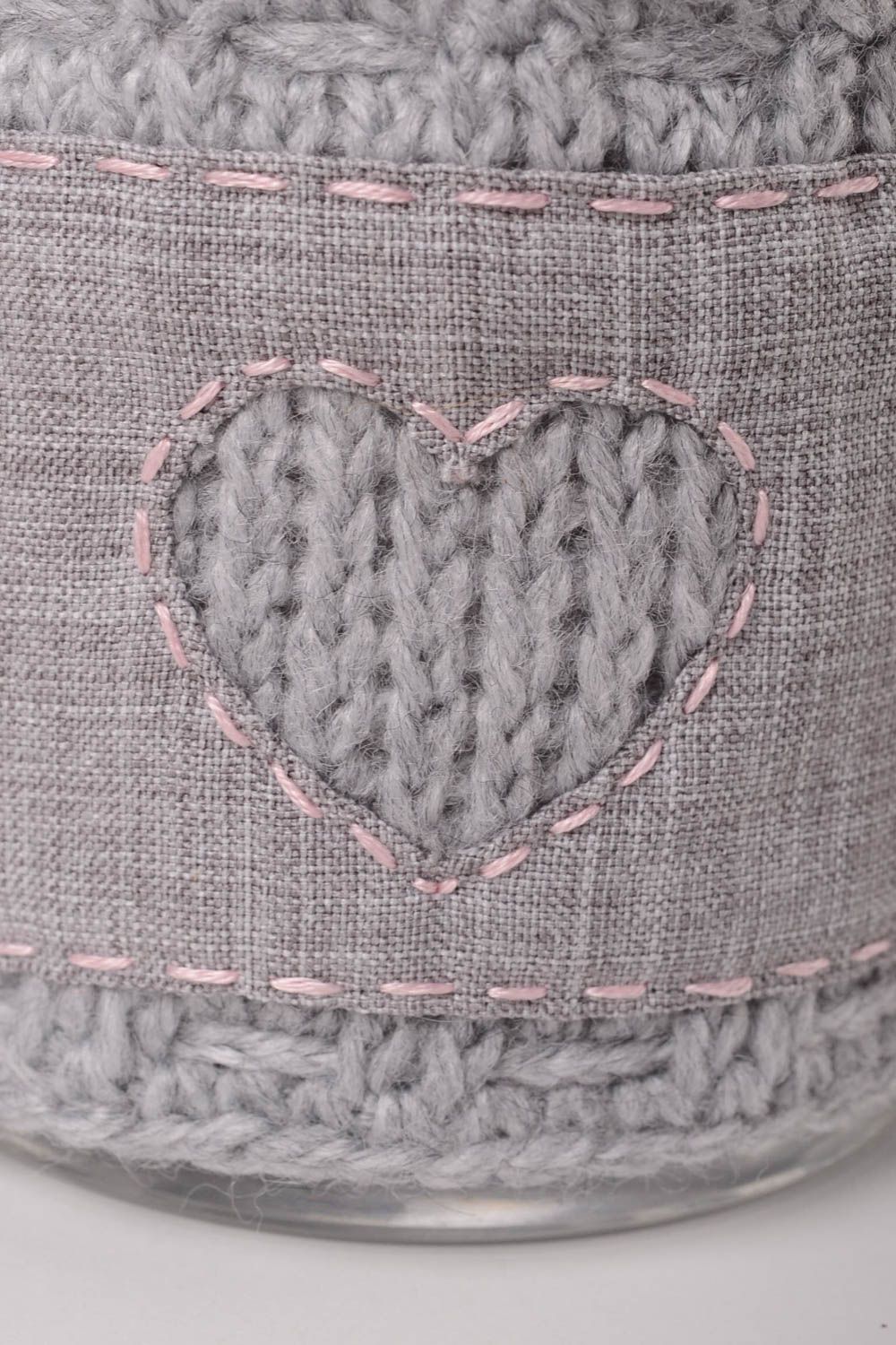 Couvre-tasse tricot fait main cadeau textile Pull pour mug original design photo 4