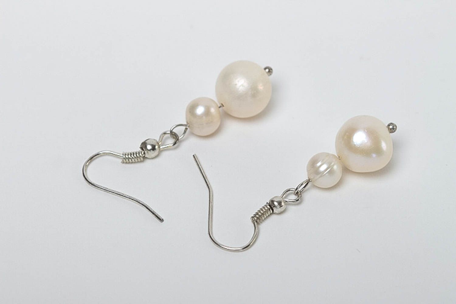 Handmade lange Perlen Ohrringe Designer Schmuck Accessoire für Frauen zart foto 4