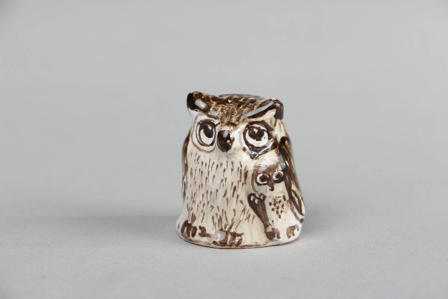 Ceramic Thimble in the Shape of an Owl photo 1