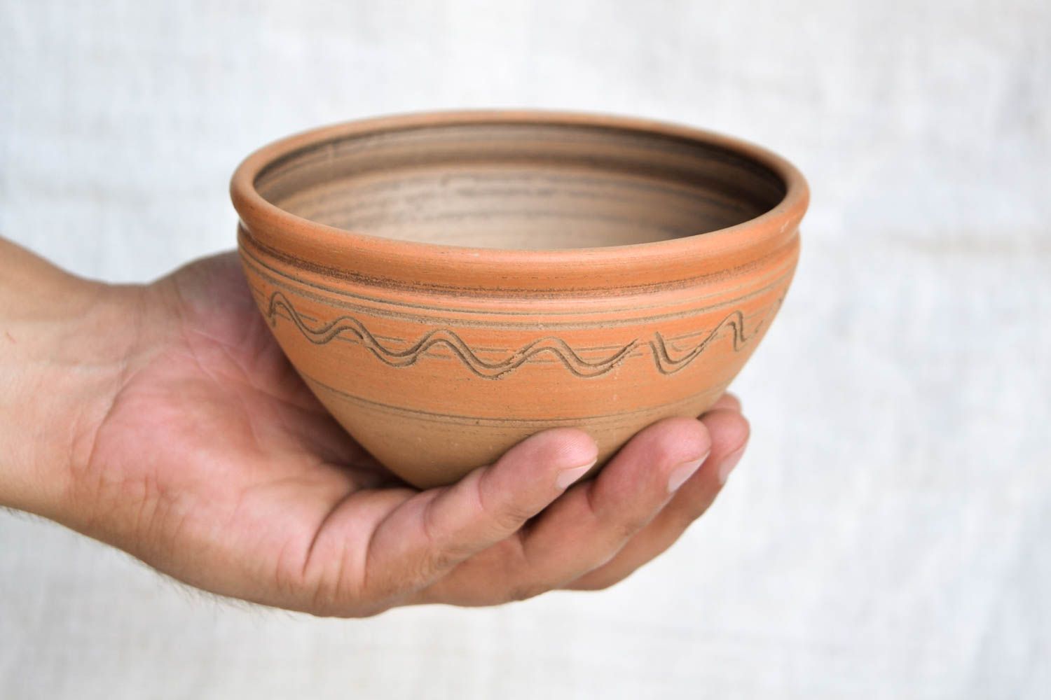 Unusual handmade ceramic bowl clay salad bowl  home ceramics small gifts photo 2