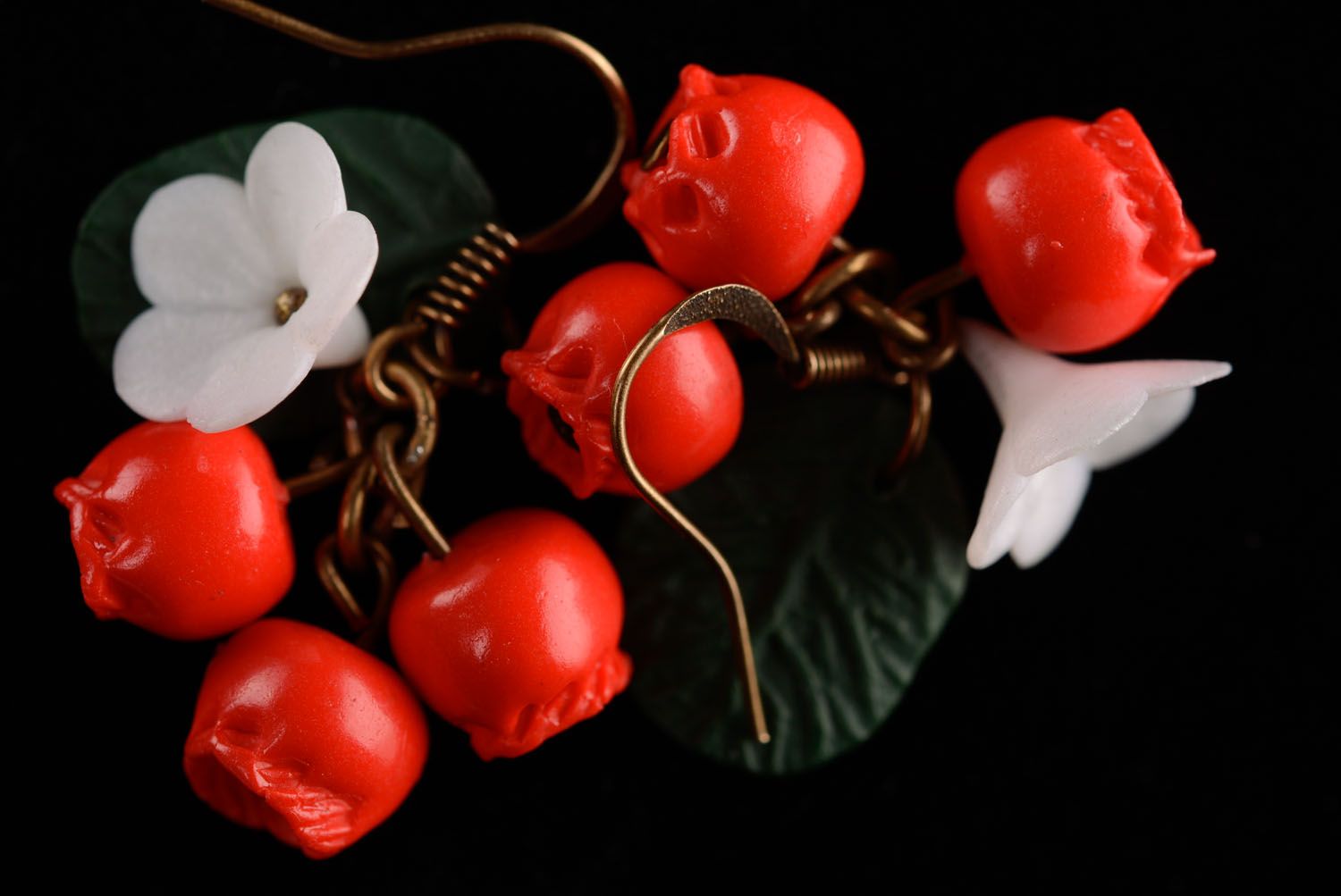 Handmade polymer clay earrings Berries photo 3