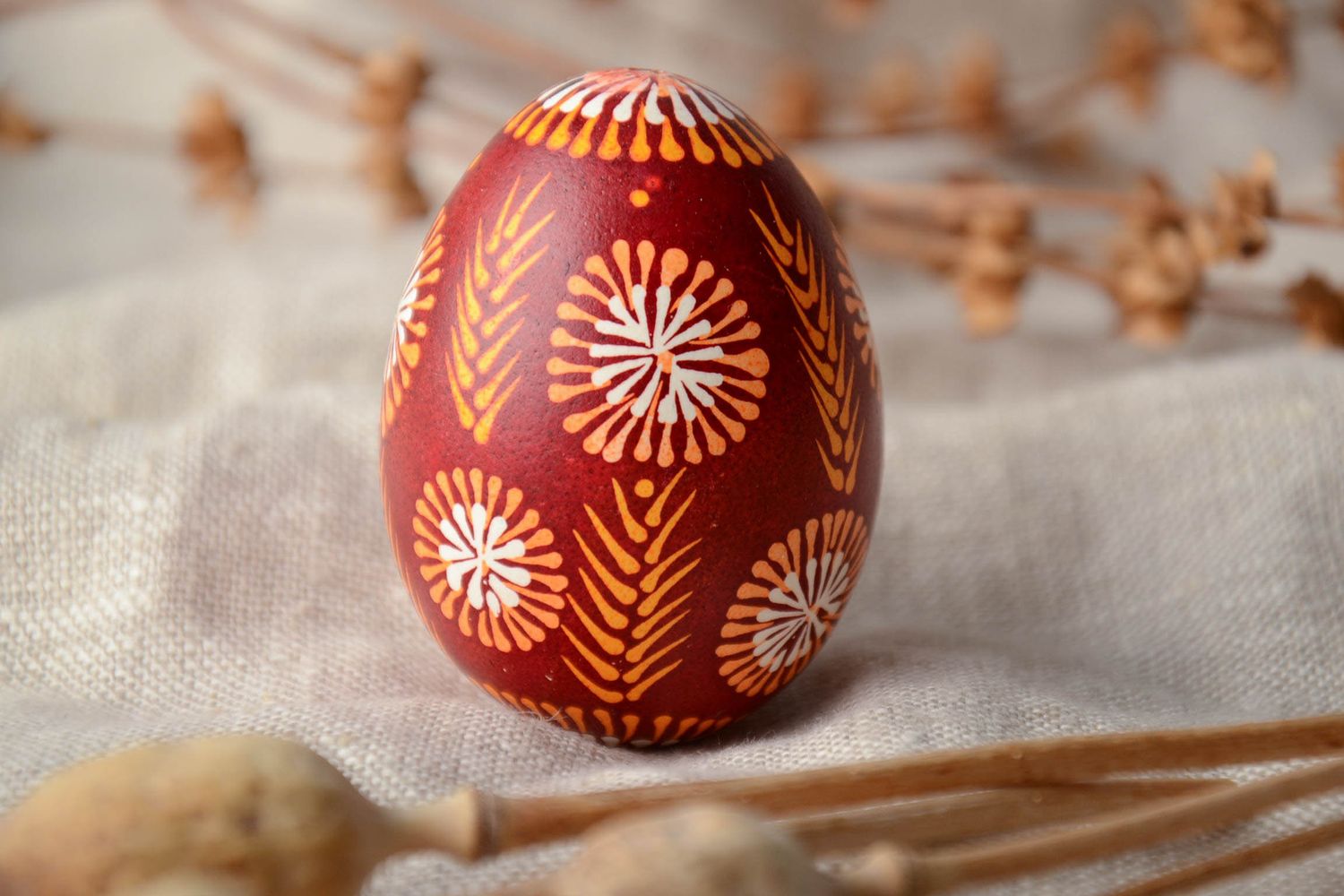 Декоративное яйцо ручной работы в лемковском стиле подарок  фото 1