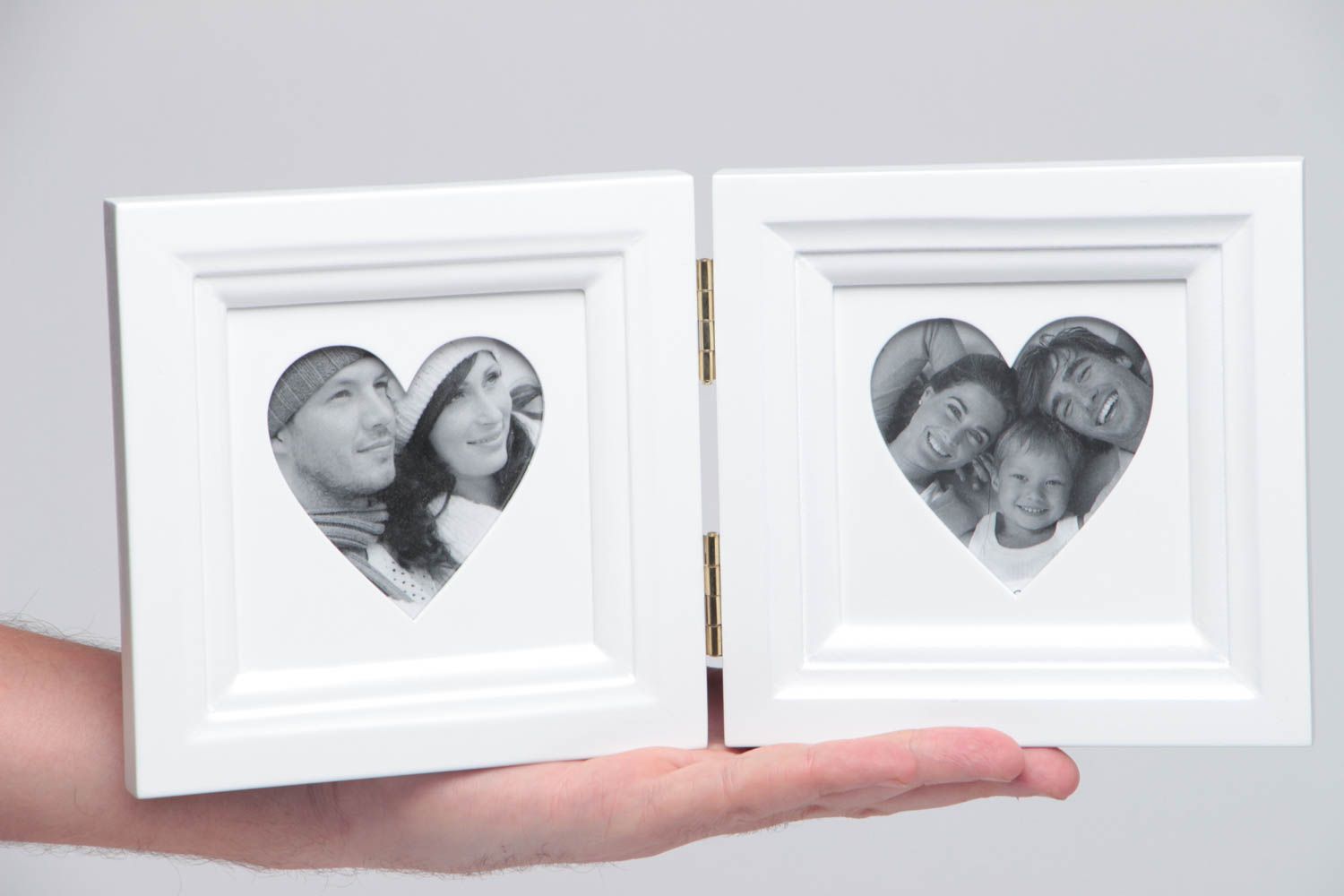 Cadre de photo en MDF de table cœur blanc fait main décoration de maison photo 5