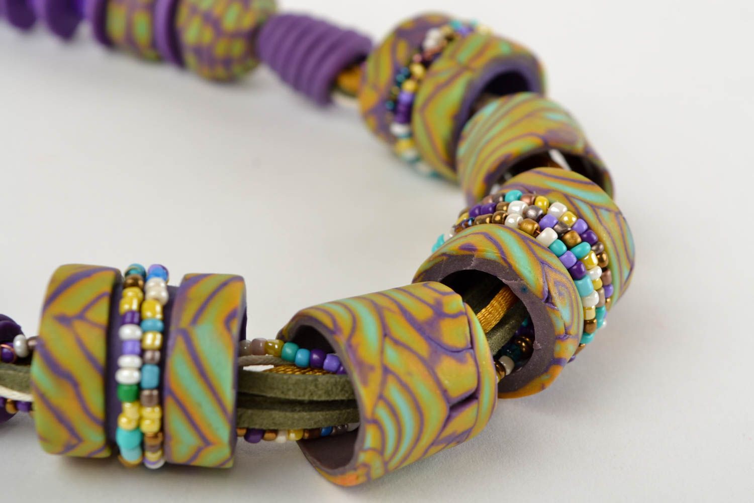 Collar artesanal arcilla polimérica colorido bisutería fina regalo personalizado foto 4