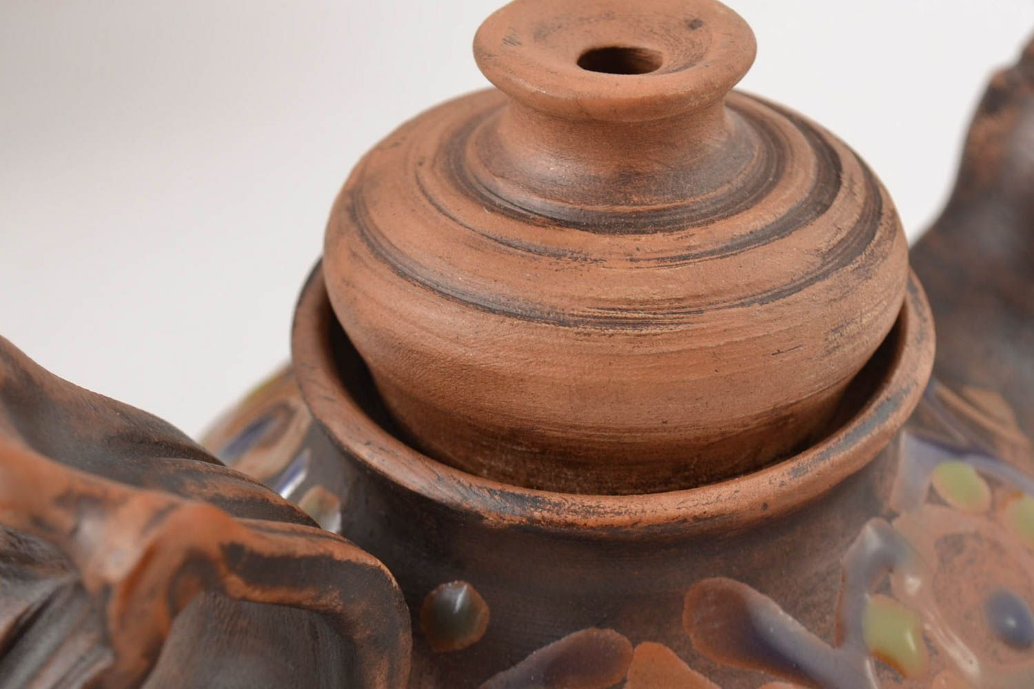 Keramik Teekannen handgemachtes Geschirr Teekannen aus Ton Küchen Dekor bemalt foto 5