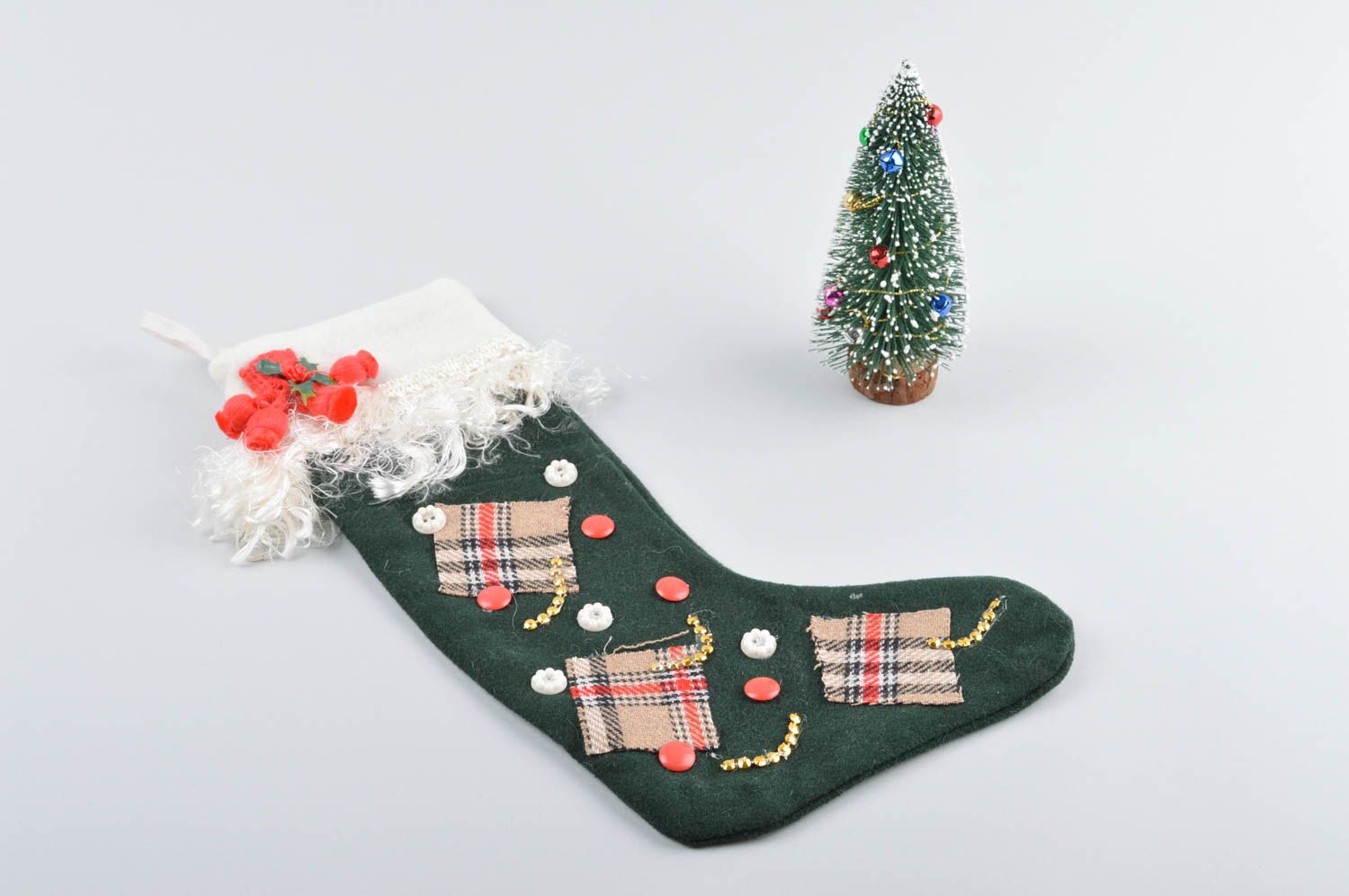 Handmade Deko Weihnachten Socke Dekoration Weihnachten originell schön foto 2