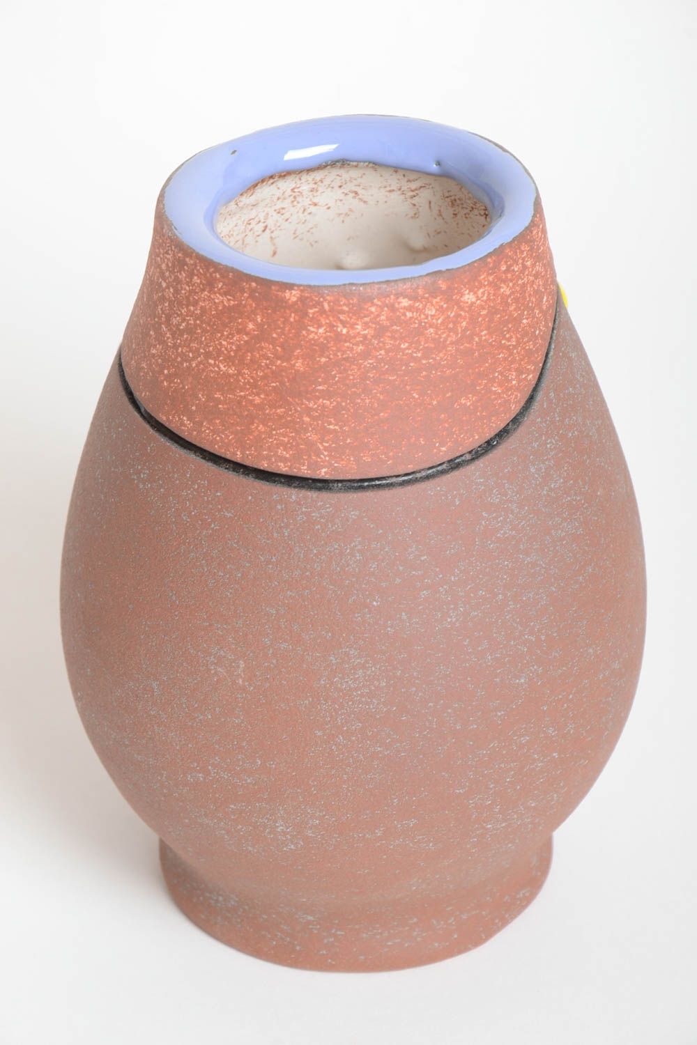 Ваза для декора сувенир ручной работы предмет декора глиняная ваза 800 мл фото 5